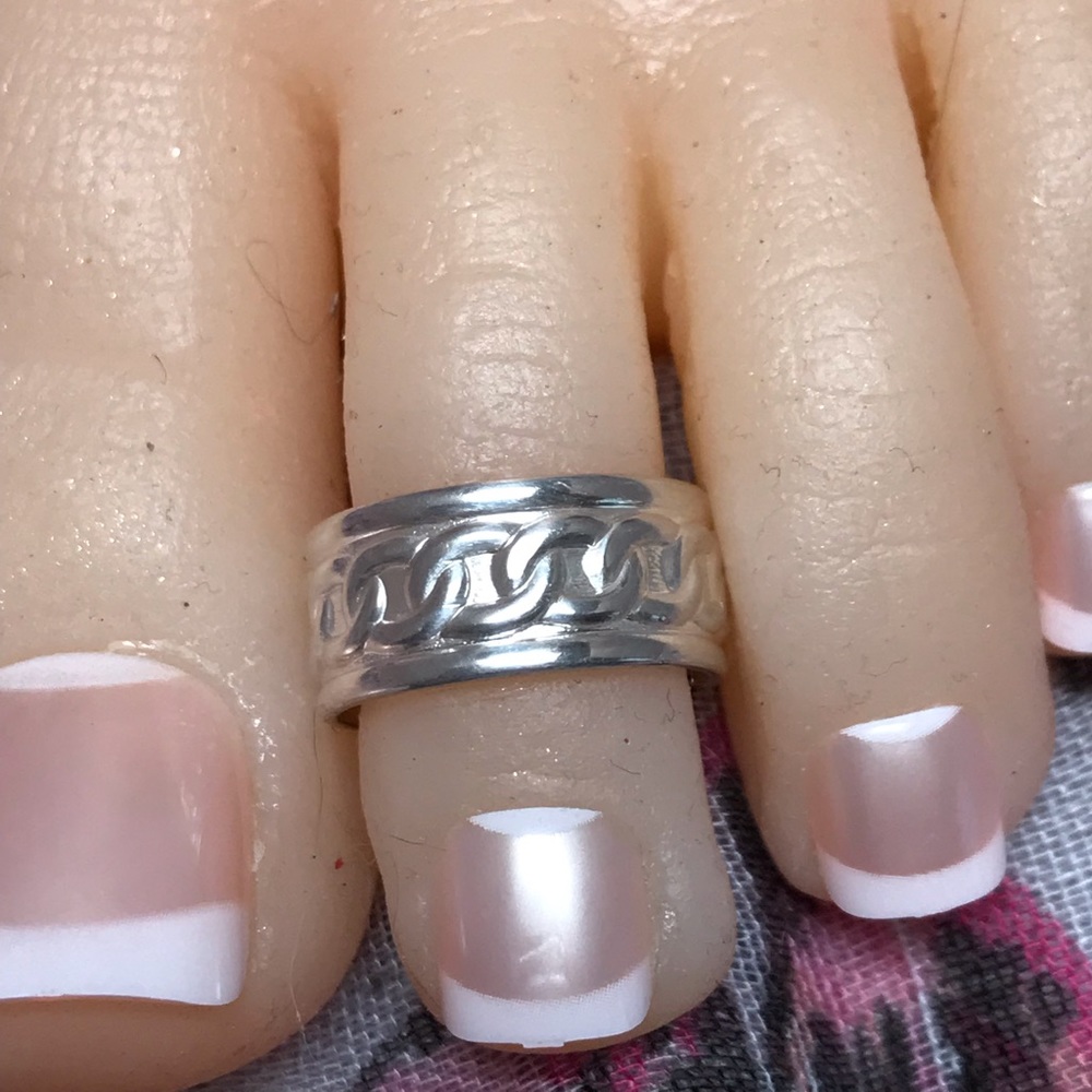 Sterling Silver Toe Ring- Adjustable Toe Ring In … - image 2